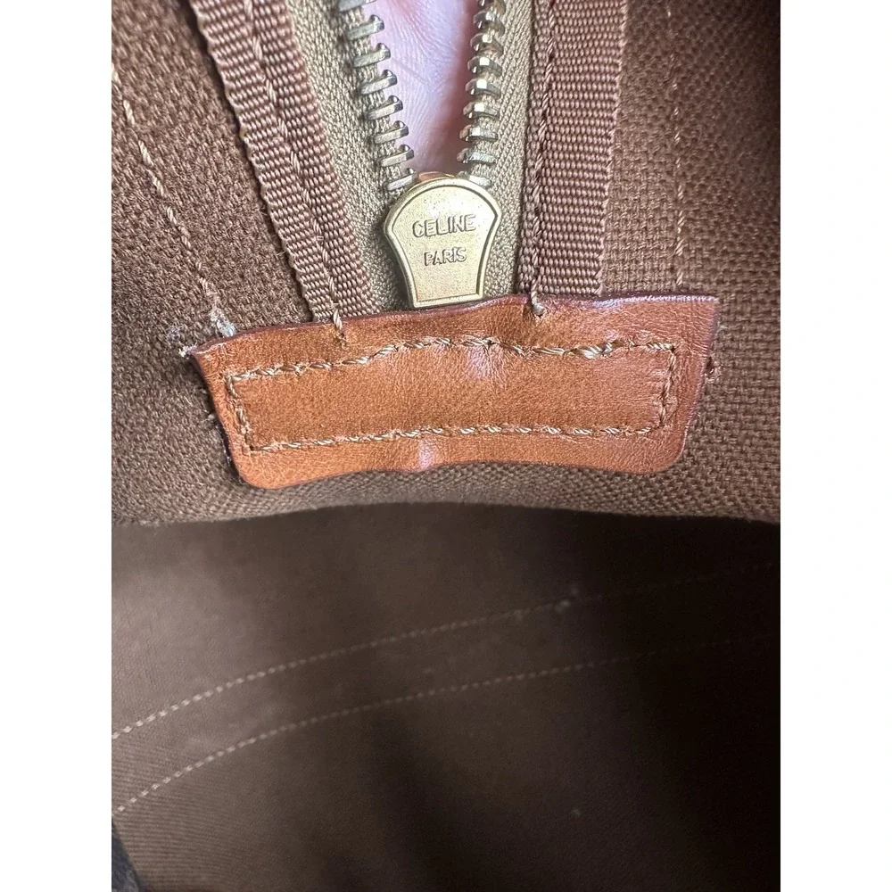 Celine Duffle Bag Macadam Coated Canvas With Key, Lock & Luggage Tag Vintage